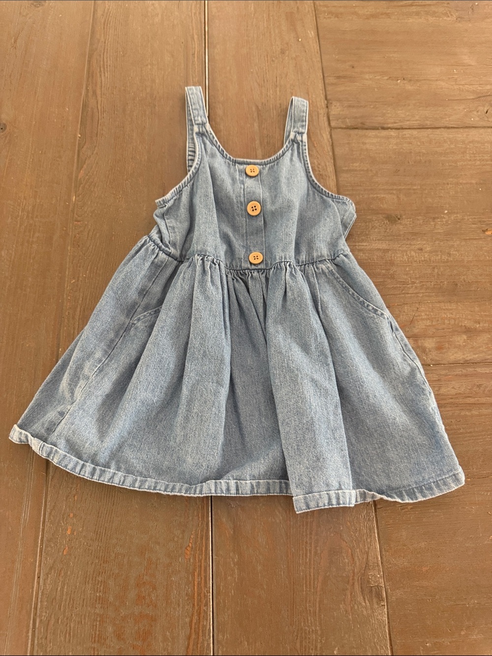 Cat & Jack Light Blue Denim Sundress with Button Front